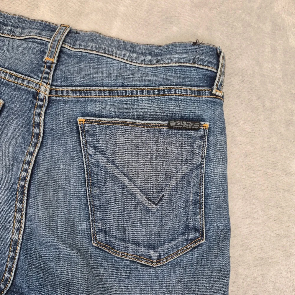 Hudson 28 Harper High Rise Crop Bootcut Jeans Medium Wash Distressed Denim